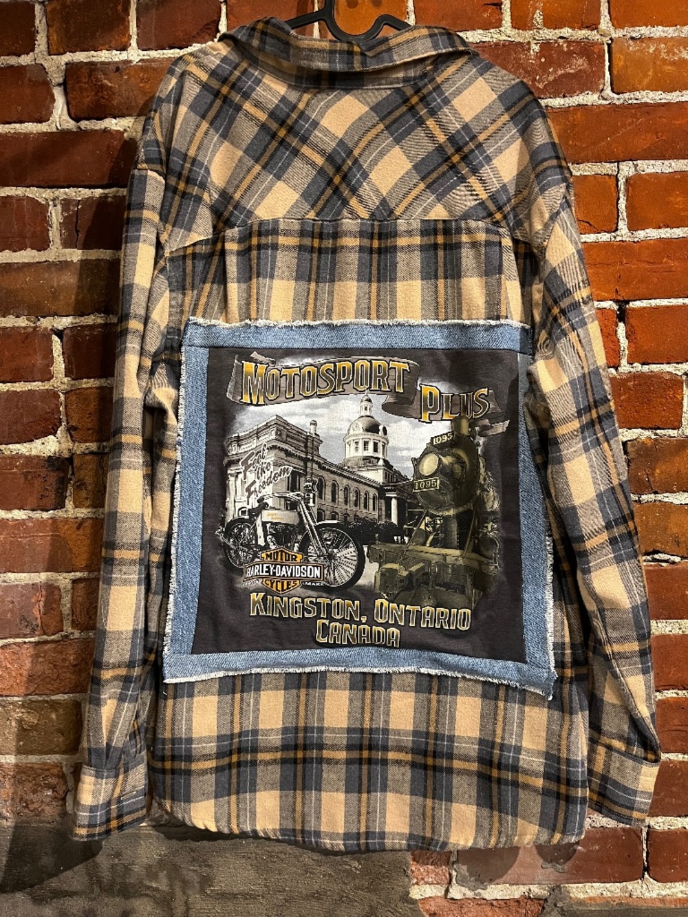 Vintage Harley Davidson Kingston Graphic Flannel Mashup